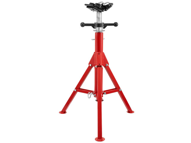 Pipe Jack Stand with 4-Ball Transfer V-Head and Folding Legs 1500LB Welding Pipe Stand Adjustable Height 28-52IN 1107A-type Pipe Jacks for Welding