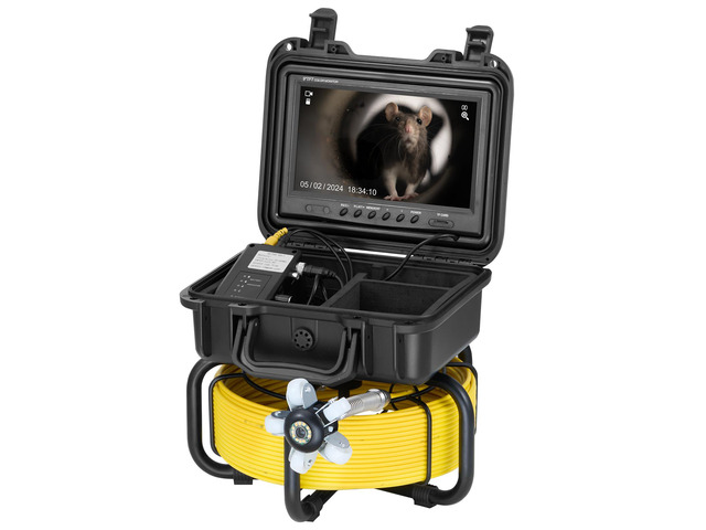 Sewer Camera, 98 ft/30m, Self-Leveling Drain Inspection Camera with 9' 1080P HD Screen, 36X Zoom, IP68 Waterproof Plumbing Camera with Lights-12...