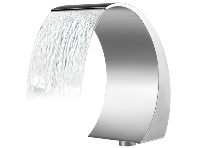 Stainless Steel Pool Fountain 17.7 x 11.8 x 23.6 inches Pool Fountain Silver Pool Fountains for In Ground Pools Garden Outdoor Waterfalls Sheer...