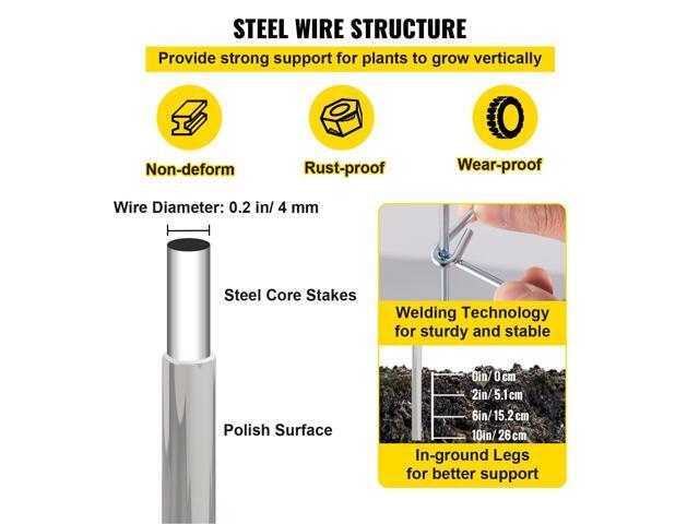 Tomato Cages, 11.8/' x 11.8/' x 46.1/', 5 Packs Square Plant Support Cages, Silver PVC-Coated Steel Tomato Towers for Climbing Vegetables, Plants,...