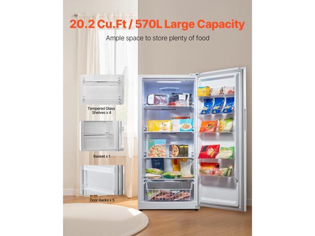 Convertible Freezer/Refrigerator, 20.2 Cu. Ft Frost Free Upright Freezer with Temp Control Panel, Door Open too Long Alarm, Adjustable Shelves and...
