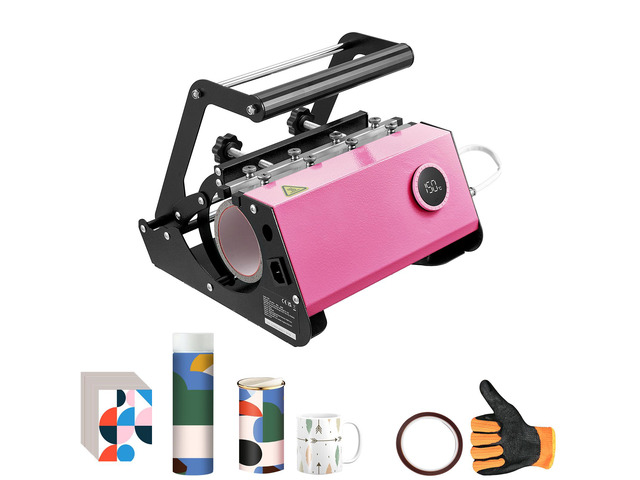 VEVOR Mug Heat Press, 11-30oz Tumbler Heat Press Machine, Sublimation Transfer Straight Skinny Tumblers, Cup Heat Press with Heat-resist Gloves &...