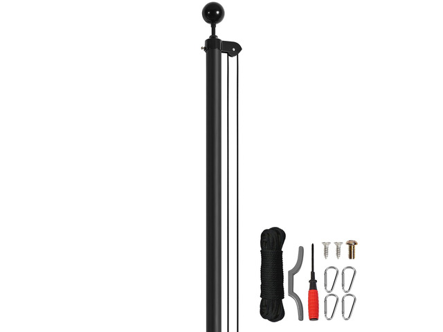 30FT Sectional Flag pole Kit, Heavy Duty Aluminum Alloy in Ground Flag poles for Outside, 3 Display Modes Flagpole with 3x5 American Flag,...