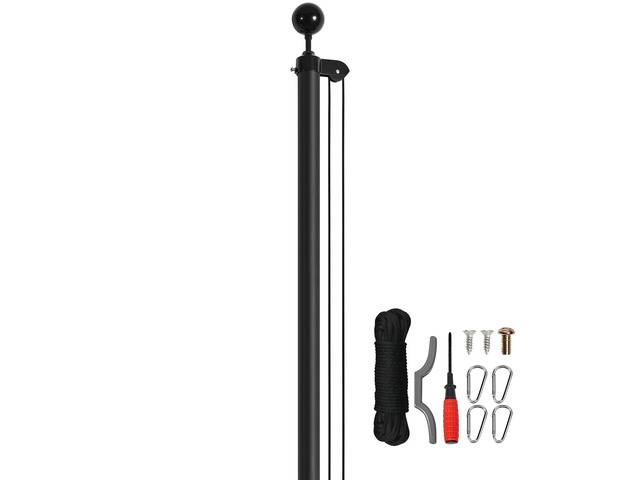 25FT Sectional Flag pole Kit, Heavy Duty Aluminum Alloy in Ground Flag poles for Outside, 3 Display Modes Flagpole with 3x5 American Flag,...