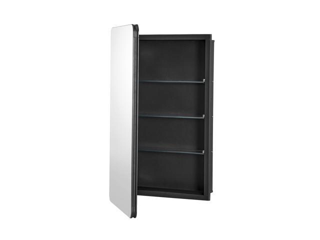 Medicine Cabinet, 16 x 24 inch, Medicine Cabinet for Bathroom with Mirror, Aluminum Frame Bathroom Wall Cabinet, 2-layer Adjustable Shelves,...