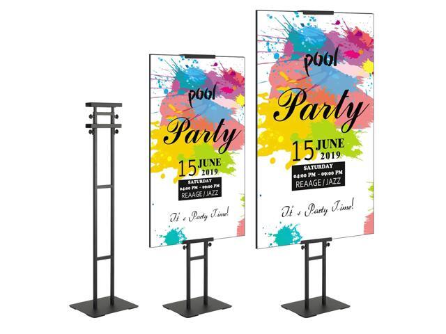 Poster Stand, Adjustable Height Up to 75', Double-Sided Heavy Duty Pedestal Sign Holder, Floor Standing Sign Holder Banner Stand with...
