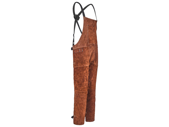 Leather Welding Apron Split Leg, Heavy Duty Cowhide Flame Resistant Welding Pants for Men Women, Heat-Resistant Safety Apron with 3 Pockets for...