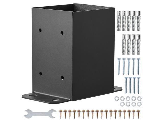 4x4 Post Base 2 Pcs, Inner Size 3.6'x3.6' Post Base Brackets, Heavy Duty Powder-Coated Post Anchor Matte Black Wood Post Brackets for Pavilion Deck...