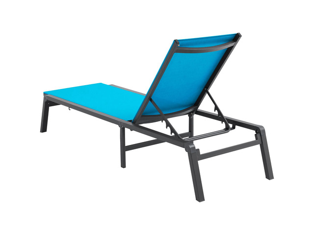 Chaise Lounge Chair Outdoor, Aluminum Patio Lounge Chair with Adjustable 5-Position, Folding Pool Lounge Chair Recliner and Full Flat Tanning Chair...