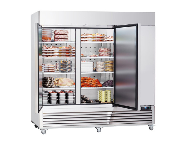 VEVOR Commercial Freezer 60.42 Cu. ft, Reach In 82.5' W Upright Freezer 3 Doors, Auto-Defrost Stainless Steel Reach-in Freezer with 12 Adjustable...