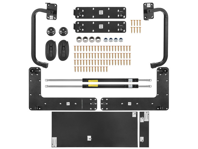 Murphy Bed Kit, Queen Size, Vertical Deluxe DIY Wall Bed Mechanical Hardware Kit, Pneumatic Lever Heavy Duty Bed Frame Support, Folding Cabinet...