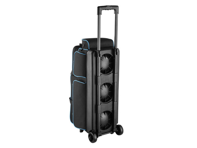 Bowling Ball Bag, 3 Ball Double Roller Bowling Bag with Wheels, Featuring a Separate Compartment for Shoes (Up To US Size 16) & Oversized Accessory...