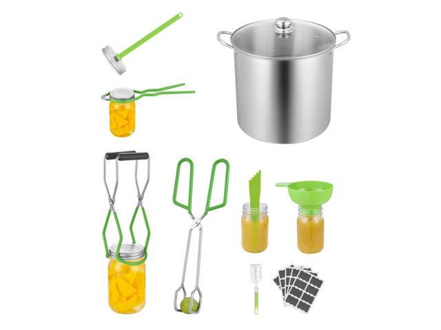 Canning Supplies Starter Kit, 9 Pieces Stainless Steel Water Bath Canning Kit for Beginners, Canning Tools Set: Pot, Rack, Lid, Funnel, Tongs, Jar...