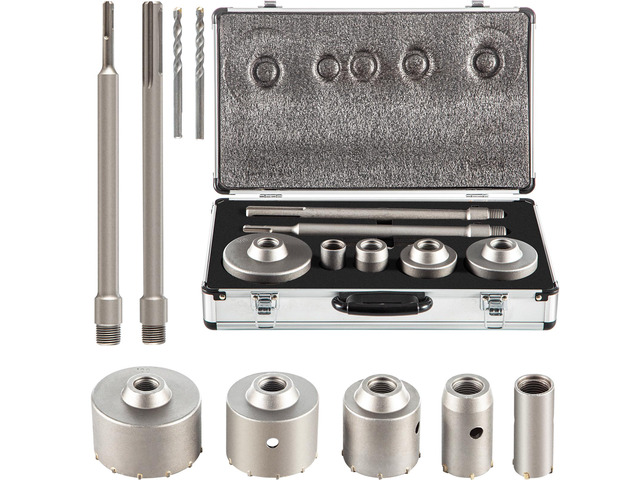 Concrete Hole Saw Kit, 1-2/11/', 1-3/5/', 2-9/16/', 3-5/32/', 3-15/16/' Drill Bit Set SDS Plus & SDS MAX Shank Wall Hole Cutter with a 4-1/3/'...