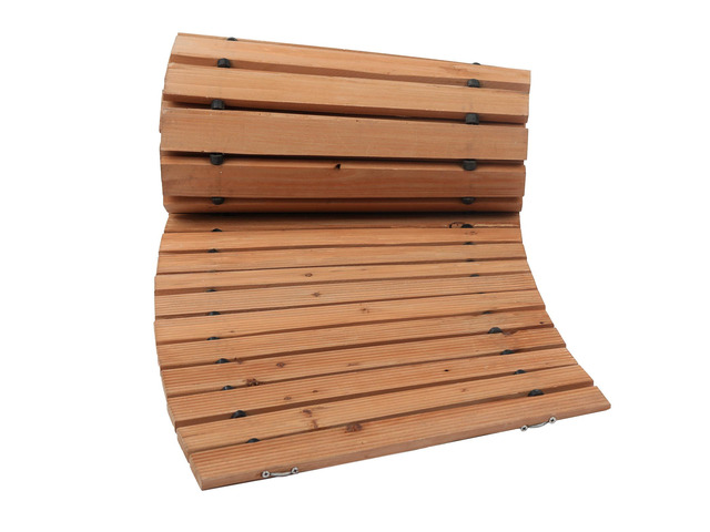 Wooden Garden Pathway, 8 ft x 17 in, Non-Slip Curved Garden Walkway, Roll Out Cedar Outdoor Walkway Path with Wire Rope Connection, Decorative Lawn...