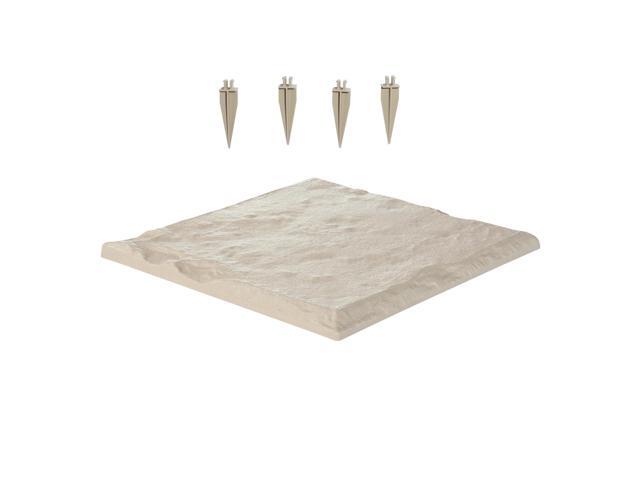 Garden Stepping Stones, 16Pcs 15.5 x 15.5 in, Decorative Stepping Stones with Stakes, Weather-Resistant Plastic Pathway Pavers, Smooth Surface,...