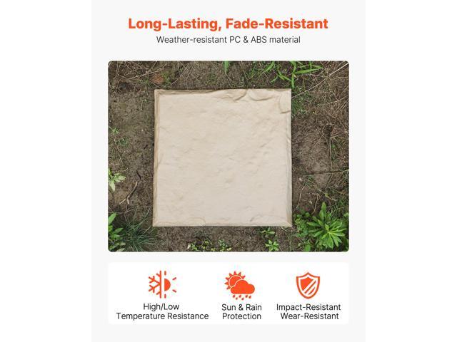 Garden Stepping Stones, 16Pcs 15.5 x 15.5 in, Decorative Stepping Stones with Stakes, Weather-Resistant Plastic Pathway Pavers, Smooth Surface,...
