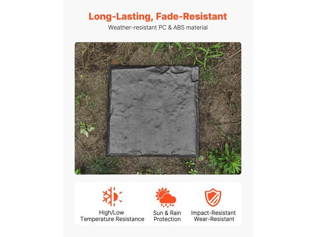 Garden Stepping Stones, 16Pcs 15.5 x 15.5 in, Decorative Stepping Stones with Stakes, Weather-Resistant Plastic Pathway Pavers, Smooth Surface,...