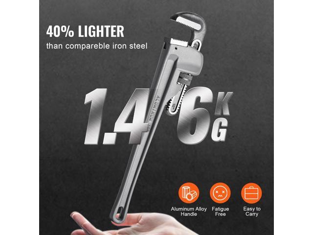 VEVOR Pipe Wrench, 18' Aluminum Straight Pipe Wrench, Adjustable Plumbing Wrench, with High Strength Jaw and Ergonomic Handle, Easy to Carry,...