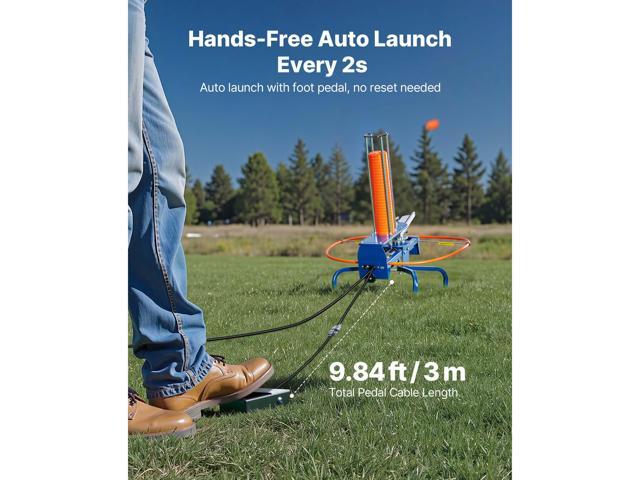 Clay Target Thrower, Max 50 Clays Pigeon Thrower, 55+ Yards Automatic Skeet and Trap Launcher with Adjustable Angle & Foot Pedal for Clays Throwing...