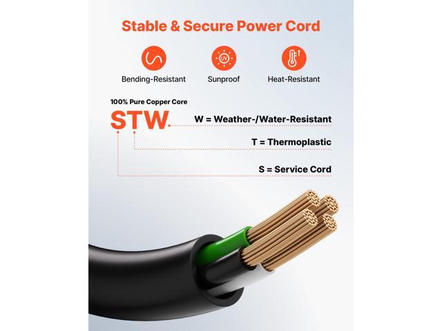 VEVOR 50 Amp Generator Cord and Power Inlet Box, 10FT, 125V/250V STW 6/3 + 8/1 AWG Extension Power Cord, NEMA 14-50P to SS2-50R, Twist Lock...