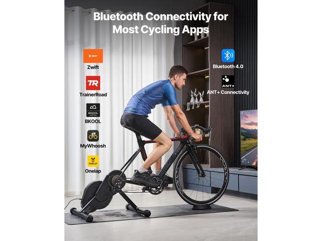 Bike Trainer, 1-13 Level, 26-29 in & 700C Wheels, Smart Bicycle Stationary Stand for Indoor Exercise Riding with Front Wheel Riser Block, Fits Road...