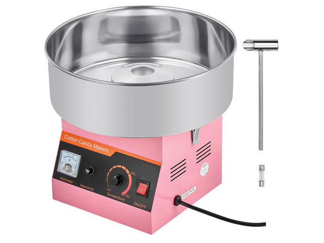 Cotton Candy Machine Commercial, 1000W Electric Candy Floss Maker, Easy Use with 15 inch Stainless Steel Bowl and Sugar Scoop, Makes Hard Candy for...