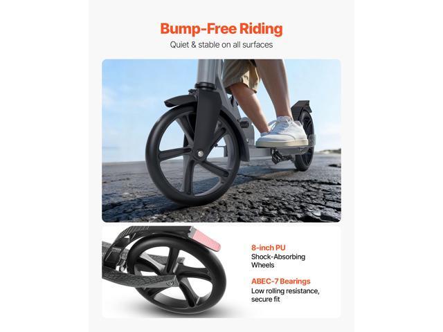 Kick Scooter for Kids Ages 8+, Teens & Adults, 2-Wheel Toddler Scooter with Adjustable Height Handlebar, Wide Anti-Slip Deck, Foldable Lightweight...