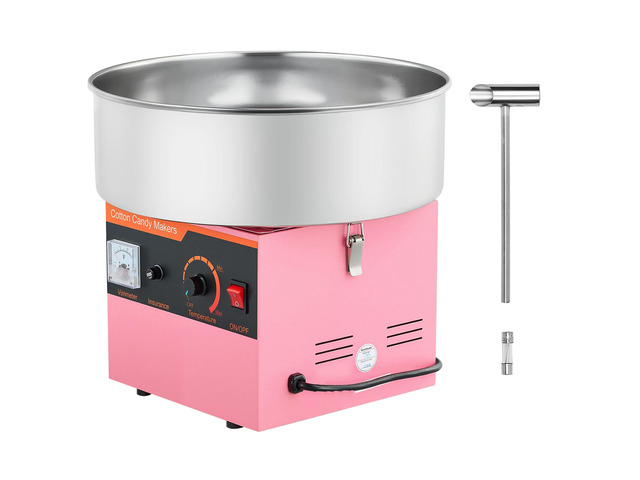 Cotton Candy Machine Commercial, 1000W Electric Candy Floss Maker, Easy Use with 15 inch Stainless Steel Bowl and Sugar Scoop, Makes Hard Candy for...