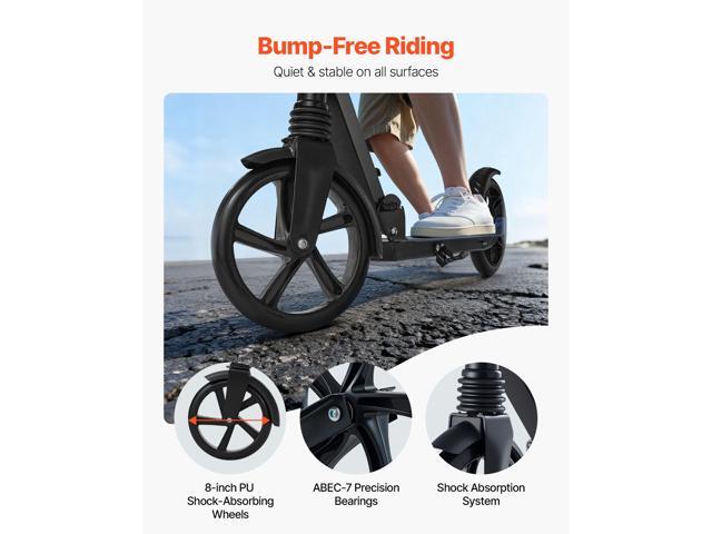 VEVOR Kick Scooter for Kids Ages 8+, Teens & Adults, 2-Wheel Toddler Scooter with Adjustable Height Handlebar, Wide Anti-Slip Deck, Foldable...