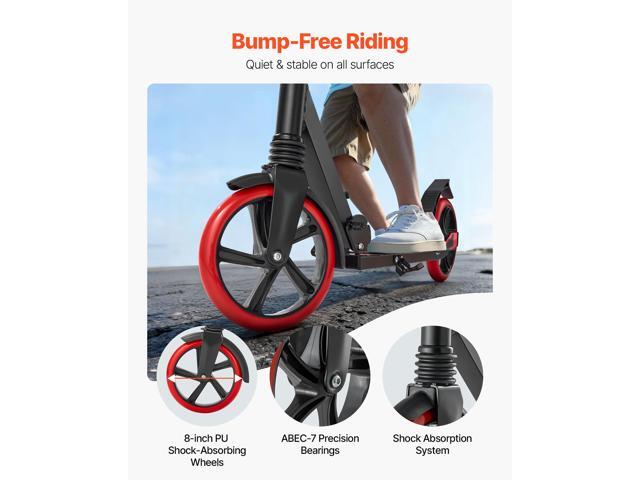 Kick Scooter for Kids Ages 8+, Teens & Adults, 2-Wheel Toddler Scooter with Adjustable Height Handlebar, Wide Anti-Slip Deck, Foldable Lightweight...