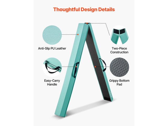 8FT Folding Balance Beam for Kids, 200LBS Stable Support Gymnastics Floor Beam with Non-Slip Mats, Gymnastics Training Equipment with Anti-Slip...
