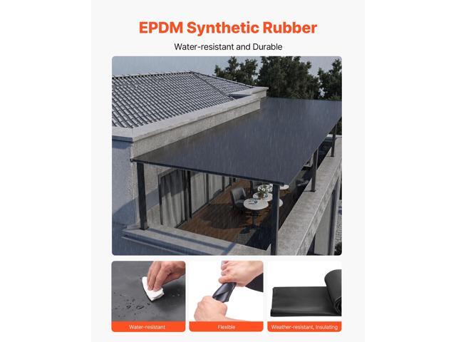 Roll Roofing, 15 x 25 ft, 45 mil EPDM Rubber Roofing, Long Lifespan & Weather-resistant, Withstands Harsh Temperatures, Flexible & Easy...