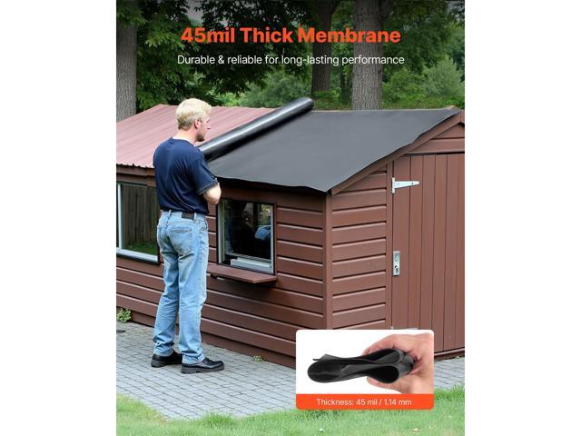Roll Roofing, 20 x 25 ft, 45 mil EPDM Rubber Roofing, Long Lifespan & Weather-resistant, Withstands Harsh Temperatures, Flexible & Easy...