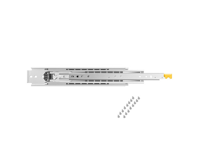 Set of 2 Drawer Rails, Sizes Ranging from 16 to 60 inches, 500 lbs Weight Limit, Locking Mechanism Included, Ball Bearing Side Mount Drawer Slide Rail