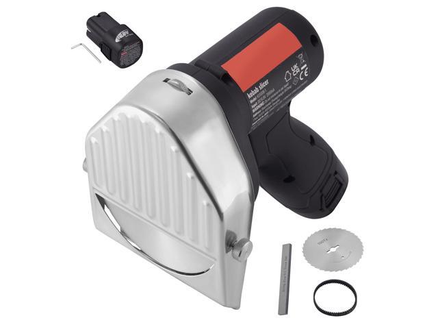 Electric Shawarma Knife, 80W Cordless Battery Professional Turkish Knife, Commercial Stainless Steel Gyro Cutter, Doner Kebab Meat Slicer with 2...