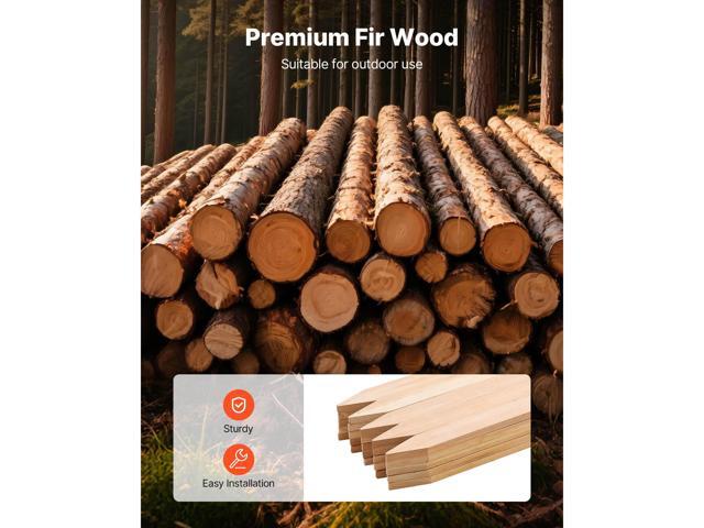 Wooden Garden Stakes, 25 Pcs 36 x 0.5 x1.5 in Survey Grading Stakes, Garden Ground Stake with Sharp Point, Fir Wood Plant Support Stake, Sign Posts...
