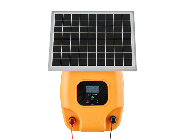 Solar Fence Charger, 0.6J 8kV Solar Powered Fence Charger, 1.86 Miles Range, Electric Fence Energizer Kit, Keep Out Predators, 4-5 Days Runtime,...