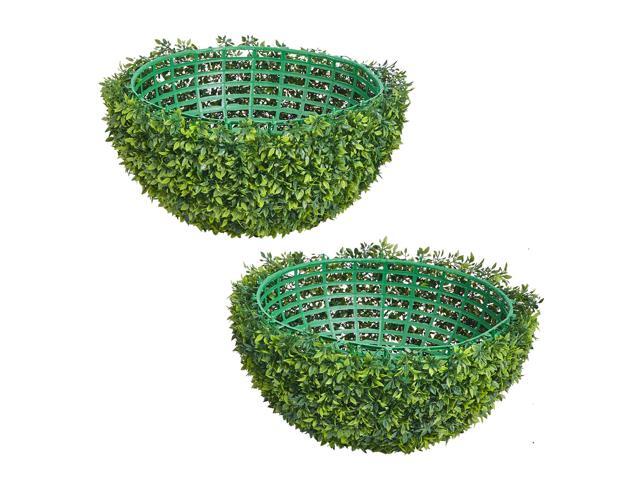 Artificial Topiary Ball, 23 inch Faux Boxwood Plant Balls, Fake Silk Tree Look Real, Easy Assembly for Decor Front Porch Outdoor Patio Garden...