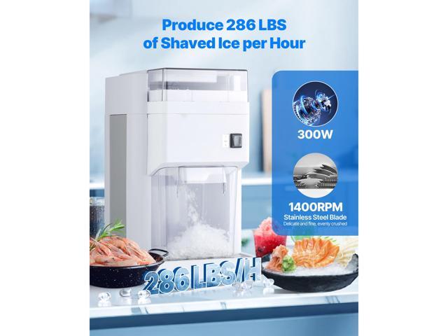Commercial Ice Shaver Machine, 1.91QT /1.8L Large Electric Ice Cube Crusher Shaved Maker with 300W Premium Motor, Stainless Steel Blades, for Bar...