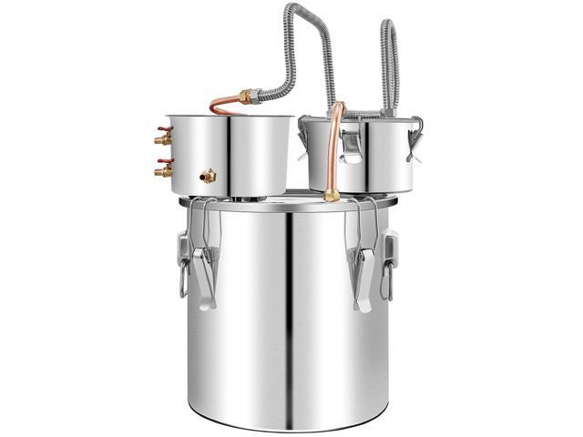 Alcohol Still, 13.2Gal / 50L Stainless Steel Water Alcohol Distiller Copper Tube Home Brewing Kit Build-in Thermometer for DIY Whisky Wine Brandy,...