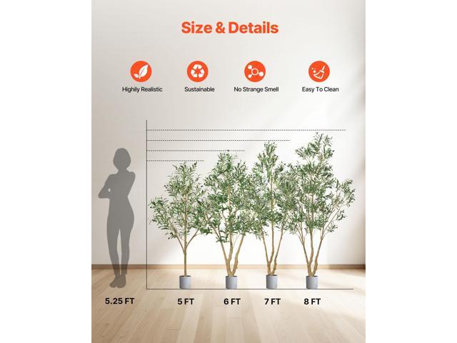 5FT Artificial Olive Tree with Black Pot, Tall Fake Tree with Natural Wood Trunk & Realistic Green Leaves and Fruits, Indoor Faux Plant for Home,...