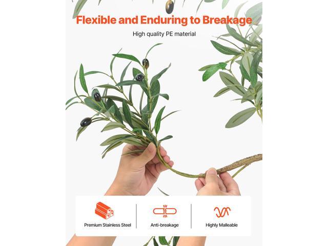 5FT Artificial Olive Tree with Black Pot, Tall Fake Tree with Natural Wood Trunk & Realistic Green Leaves and Fruits, Indoor Faux Plant for Home,...