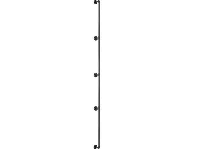 Pipe Stair Handrail, 13FT Staircase Handrail, 440LBS Load Capacity Carbon Steel Pipe Handrail, Industrial Pipe Handrail with Wall Mount Support,...