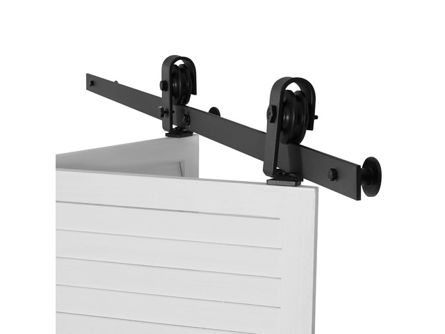 Bi-Folding Sliding Barn Door Hardware Track Kit, 52' Top Mount Track Kit, Slide Smoothly & Quietly, Heavy Duty, Easy to Install, Suitable for Two...