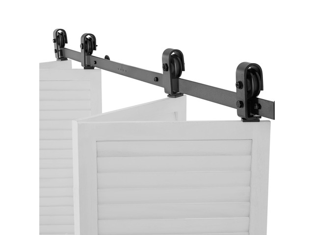 Bi-Folding Sliding Barn Door Hardware Track Kit, 76' Top Mount Track Kit, Slide Smoothly & Quietly, Heavy Duty, Easy to Install, Suitable for Four...