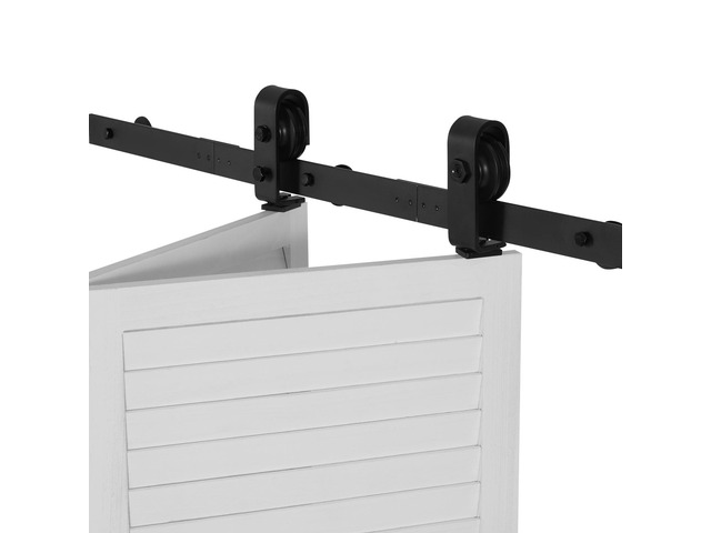 Bi-Folding Sliding Barn Door Hardware Track Kit, 36' Top Mount Track Kit, Slide Smoothly & Quietly, Heavy Duty, Easy to Install, Suitable for Two...