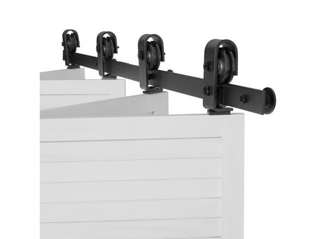 Bi-Folding Sliding Barn Door Hardware Track Kit, 52' Top Mount Track Kit, Slide Smoothly & Quietly, Heavy Duty, Easy to Install, Suitable for Four...