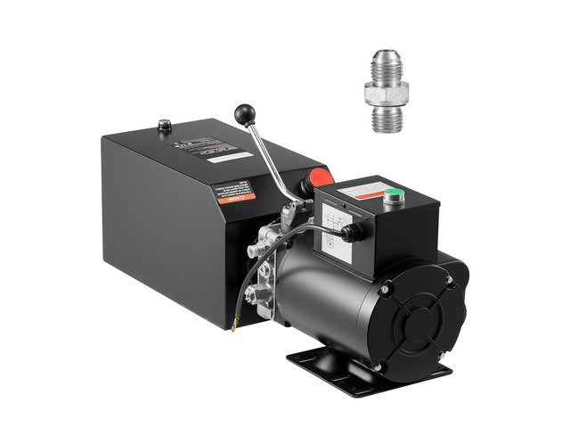Hydraulic Pump Power Unit, AC 220V, 15 Quart Single Acting Hydraulic Unit, 6.3 L/min Oil Flow, Max Discharge Pressure 22 MPa for Dump Truck, Auto...