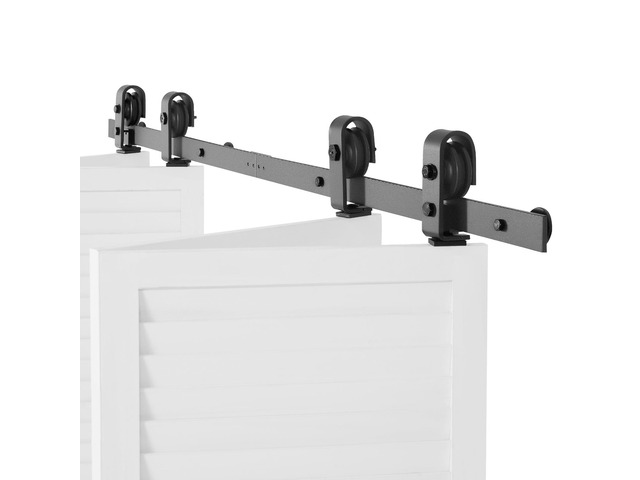 Bi-Folding Sliding Barn Door Hardware Track Kit, 60' Top Mount Track Kit, Slide Smoothly & Quietly, Heavy Duty, Easy to Install, Suitable for Four...